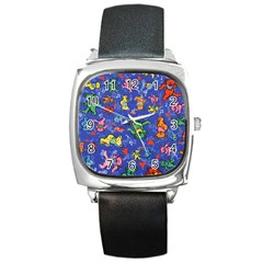 Grateful Dead Bears Square Metal Watch