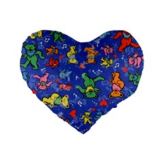 Grateful Dead Bears Standard 16  Premium Heart Shape Cushions