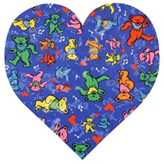 Grateful Dead Bears Wooden Puzzle Heart