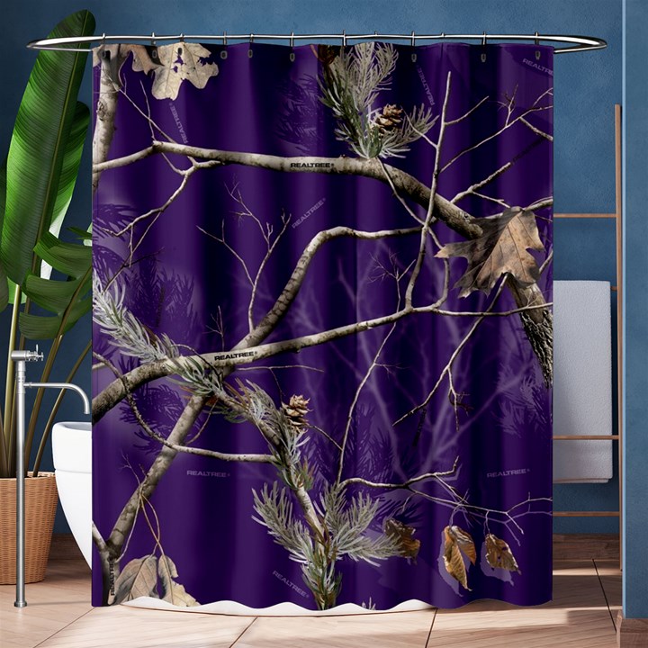 Realtree Camo Purple Pink Realtree Camo Shower Curtain 60  x 72  (Medium) 