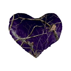 Realtree Camo Purple Pink Realtree Camo Standard 16  Premium Heart Shape Cushions by Perong