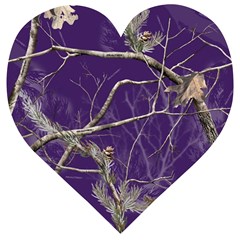 Realtree Camo Purple Pink Realtree Camo Wooden Puzzle Heart by Perong