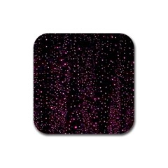 Glitter Light Lights Pastel Pattern Style Texture Rubber Square Coaster (4 Pack)