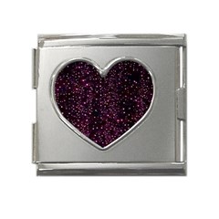 Glitter Light Lights Pastel Pattern Style Texture Mega Link Heart Italian Charm (18mm)