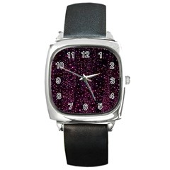 Glitter Light Lights Pastel Pattern Style Texture Square Metal Watch by Perong