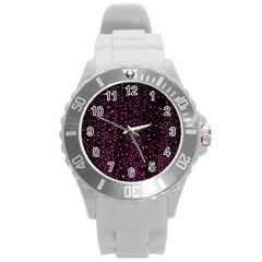 Glitter Light Lights Pastel Pattern Style Texture Round Plastic Sport Watch (l) by Perong