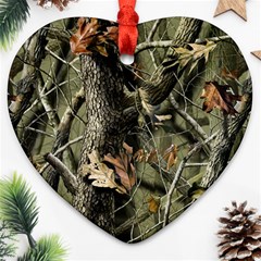 Realtree Camo Seamless Pattern Camo Hunting Ornament (heart)