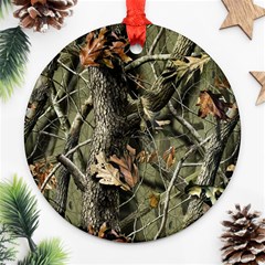 Realtree Camo Seamless Pattern Camo Hunting Round Ornament (two Sides)