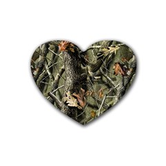 Realtree Camo Seamless Pattern Camo Hunting Rubber Coaster (heart) by Perong