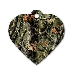 Realtree Camo Seamless Pattern Camo Hunting Dog Tag Heart (One Side)