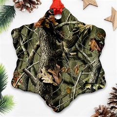 Realtree Camo Seamless Pattern Camo Hunting Snowflake Ornament (two Sides)