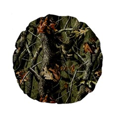 Realtree Camo Seamless Pattern Camo Hunting Standard 15  Premium Flano Round Cushions