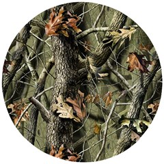 Realtree Camo Seamless Pattern Camo Hunting Wooden Puzzle Round by Perong