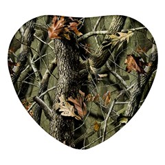 Realtree Camo Seamless Pattern Camo Hunting Heart Glass Fridge Magnet (4 Pack) by Perong