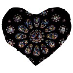 Photo Chartres Notre Dame Large 19  Premium Flano Heart Shape Cushions Back