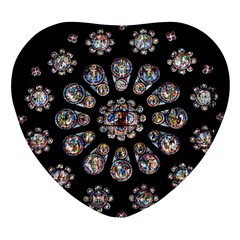 Photo Chartres Notre Dame Heart Glass Fridge Magnet (4 Pack) by Bedest