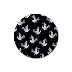 Crane Pattern Rubber Coaster (round) by Bedest