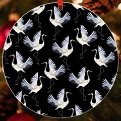 Crane Pattern Uv Print Acrylic Ornament Round