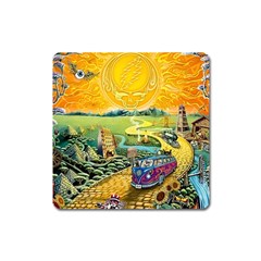 Grateful Dead Golden Road Square Magnet by Bedest