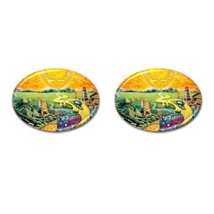 Grateful Dead Golden Road Cufflinks (oval) by Bedest