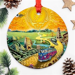 Grateful Dead Golden Road Round Ornament (two Sides)