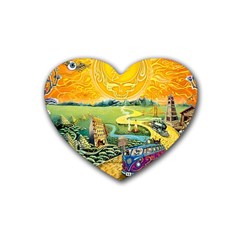 Grateful Dead Golden Road Rubber Coaster (heart) by Bedest