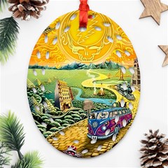 Grateful Dead Golden Road Ornament (oval Filigree)