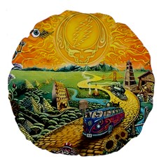 Grateful Dead Golden Road Large 18  Premium Flano Round Cushions by Bedest