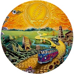 Grateful Dead Golden Road Uv Print Round Tile Coaster by Bedest