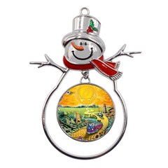 Grateful Dead Golden Road Metal Snowman Ornament by Bedest