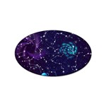 Realistic Night Sky Poster With Constellations Sticker Oval (10 pack) Front