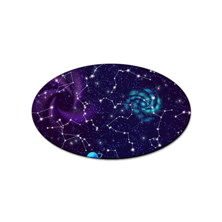 Realistic Night Sky Poster With Constellations Sticker Oval (10 pack)