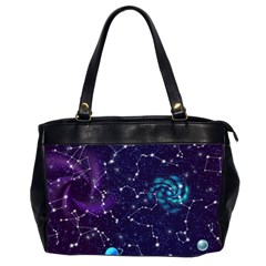 Realistic Night Sky Poster With Constellations Oversize Office Handbag (2 Sides) by Ket1n9