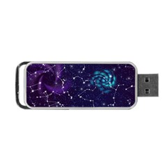 Realistic Night Sky Poster With Constellations Portable Usb Flash (two Sides) by Ket1n9