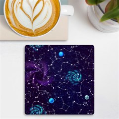 Realistic Night Sky Poster With Constellations Uv Print Square Tile Coaster  by Ket1n9