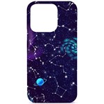 Realistic Night Sky Poster With Constellations iPhone 15 Pro Black UV Print PC Hardshell Case Front