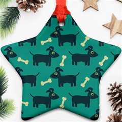 Happy Dogs Animals Pattern Ornament (star)