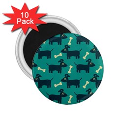 Happy Dogs Animals Pattern 2 25  Magnets (10 Pack)  by Ket1n9