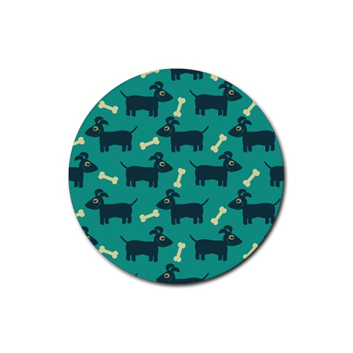 Happy Dogs Animals Pattern Rubber Coaster (Round)