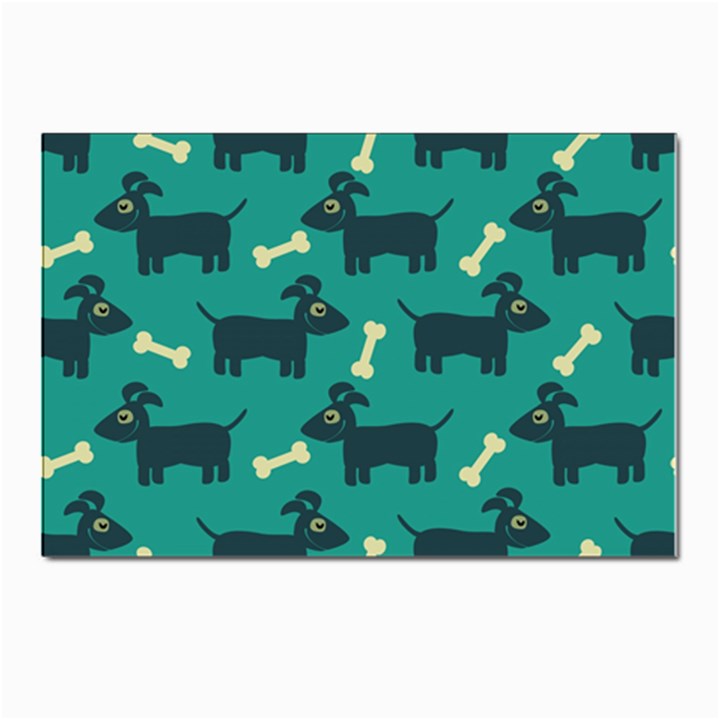 Happy Dogs Animals Pattern Postcards 5  x 7  (Pkg of 10)