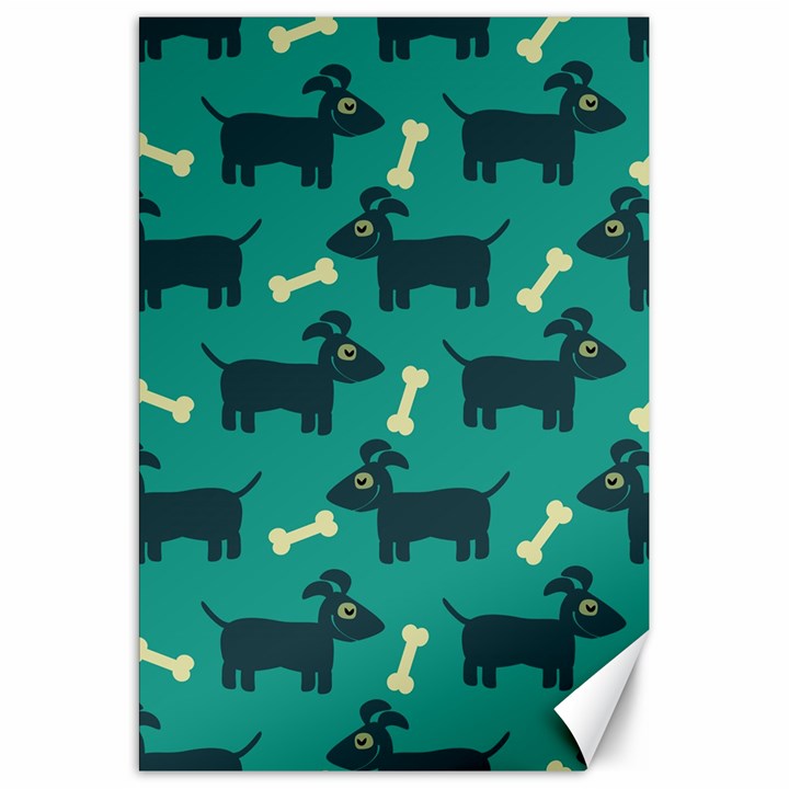 Happy Dogs Animals Pattern Canvas 20  x 30 