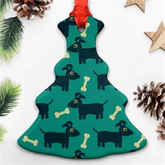 Happy Dogs Animals Pattern Christmas Tree Ornament (two Sides)