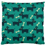 Happy Dogs Animals Pattern Large Premium Plush Fleece Cushion Case (Two Sides) Back