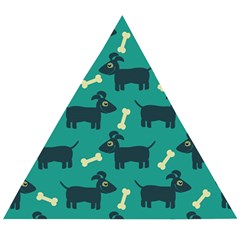 Happy Dogs Animals Pattern Wooden Puzzle Triangle by Ket1n9