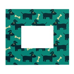 Happy Dogs Animals Pattern White Wall Photo Frame 5  X 7  by Ket1n9