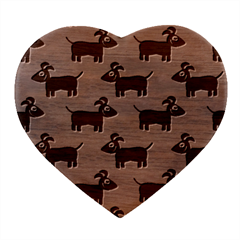 Happy Dogs Animals Pattern Heart Wood Jewelry Box by Ket1n9