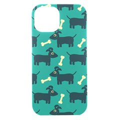 Happy Dogs Animals Pattern Iphone 15 Black Uv Print Pc Hardshell Case by Ket1n9