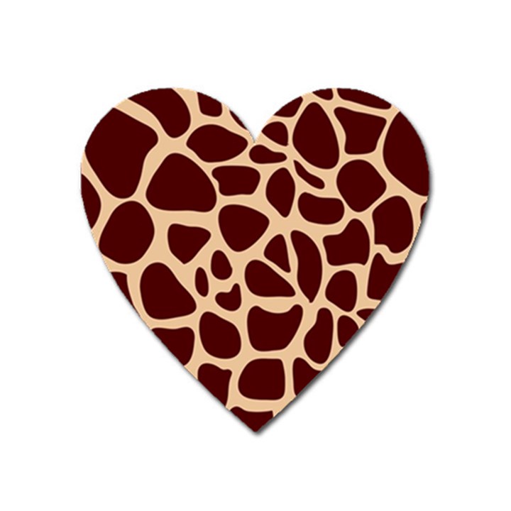 Animal Print Girraf Patterns Heart Magnet