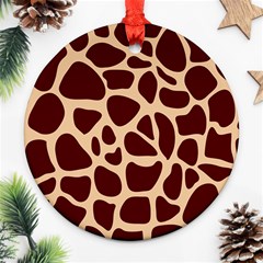 Animal Print Girraf Patterns Round Ornament (two Sides)