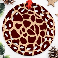 Animal Print Girraf Patterns Ornament (round Filigree)